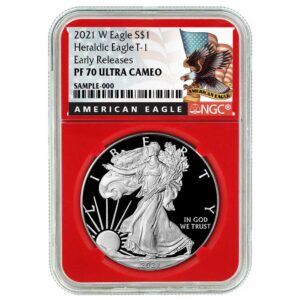 2021-W Proof $1 Type 1 American Silver Eagle NGC PF70UC ER Black Label Red Core