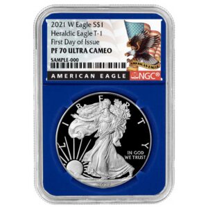 2021-W Proof $1 Type 1 American Silver Eagle NGC PF70UC FDI Black Label Blue Core