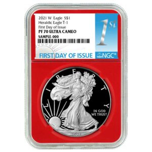 2021-W Proof $1 Type 1 American Silver Eagle NGC PF70UC FDI First Label Red Core