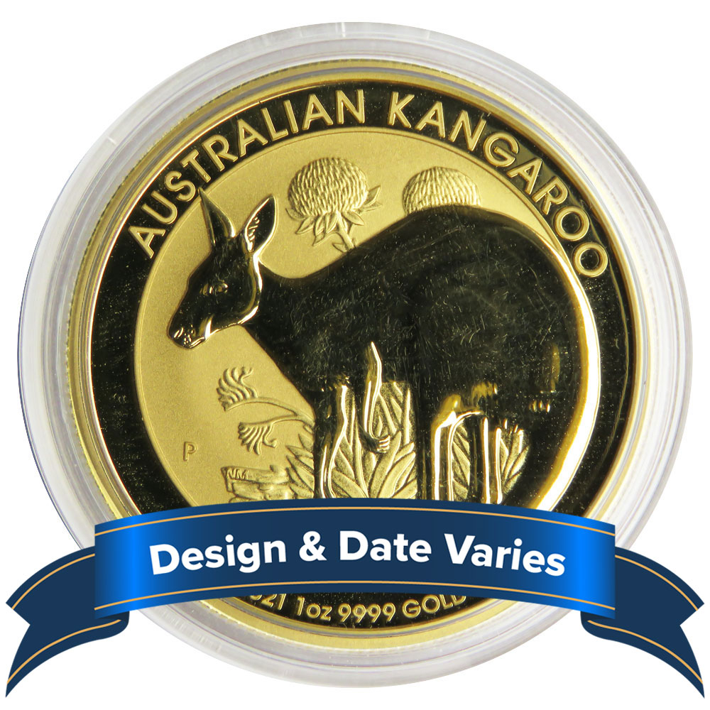 $100 Australia Gold Kangaroo 1 oz .9999 Fine Gold Random Year BU
