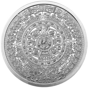 5 Troy oz Aztec Calendar Silver Round .999 Fine