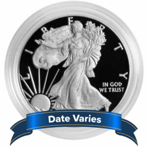 Proof $1 American Silver Eagle 1 oz Random Date with Capsule NO OGP or COA
