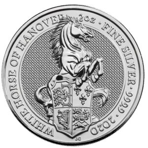 2020 U.K. 5 Pound Silver Queens Beast White Horse of Hanover .9999 2 oz Brilliant Uncirculated
