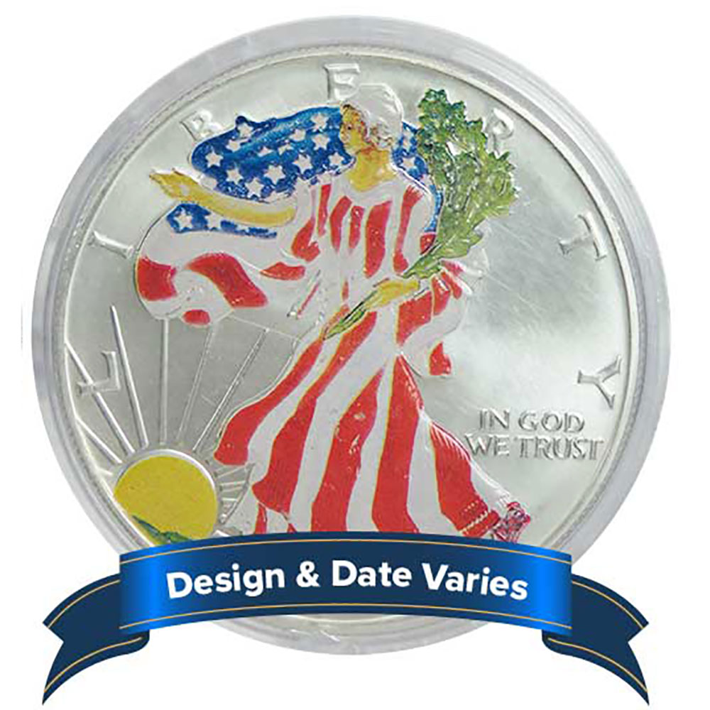 $1 American Silver Eagle 1 oz Random Year Colorized