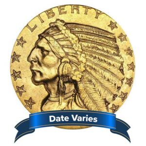 $5 Indian Head Gold Half Eagle 0.2419 ozt XF Random Year