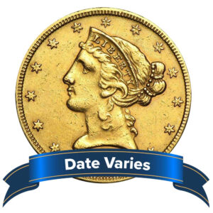 $5 Liberty Head Gold Half Eagle 0.2419 ozt XF Random Year