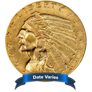 $2.50 Indian Head Gold Quarter Eagle 0.1209 ozt XF Random Year