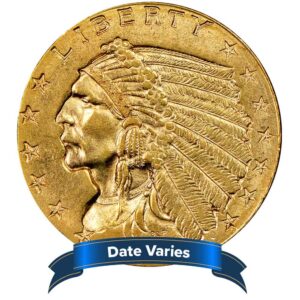 $2.50 Indian Head Gold Quarter Eagle 0.1209 ozt AU/BU Random Year