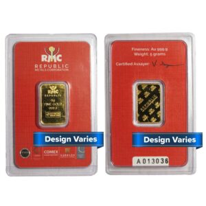 5 Gram Gold Bar .9999 Fine Secondary Market (Designs May Vary)
