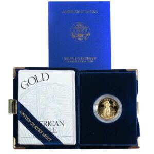 1995-W Proof $25 American Gold Eagle 1/2 oz with Box, OGP & COA