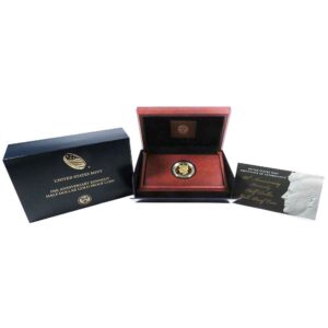 2014-W Proof 50c Gold Kennedy Half Dollar 3/4 oz 50th Anniversary Box & COA