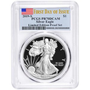 2019-S Limited Edition Proof Set $1 American Silver Eagle PCGS PR70DCAM FDOI Flag label