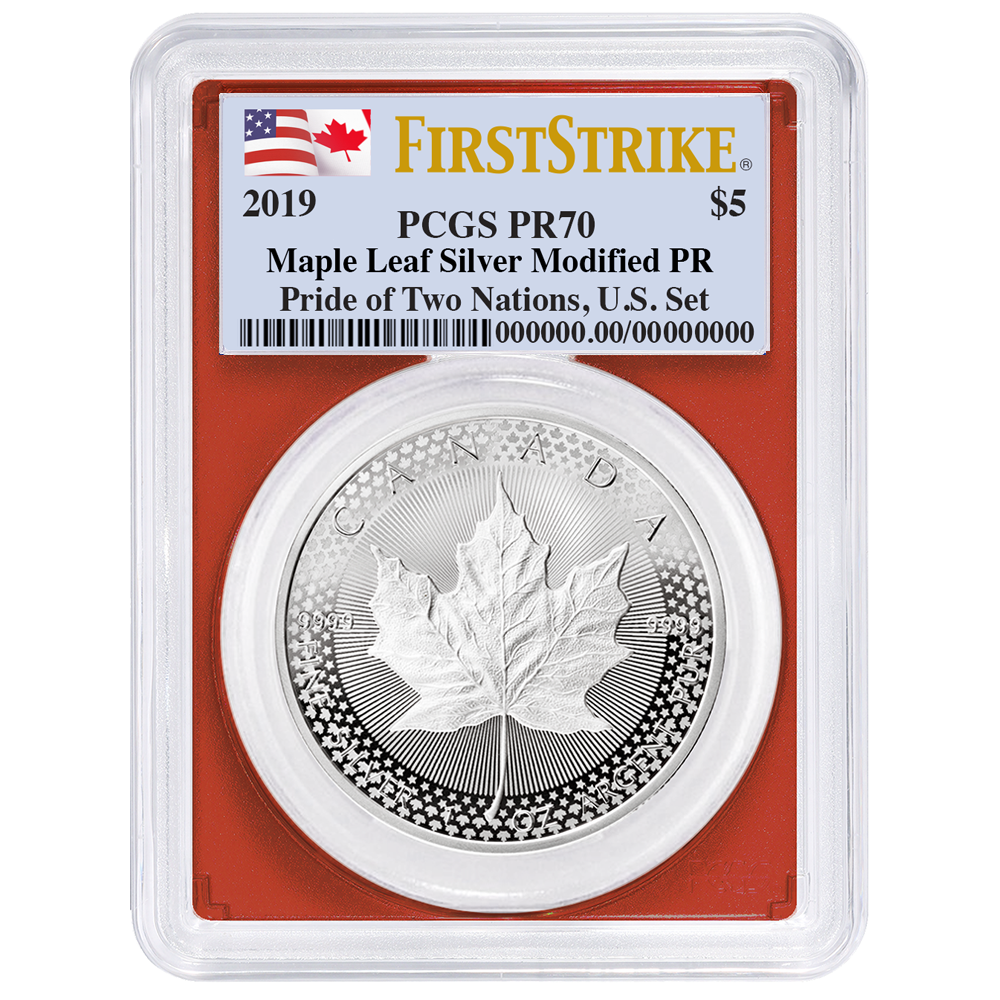 2019 Pride of Two Nations 2pc Set U.S. Set PCGS PR70 FS Dual Flag