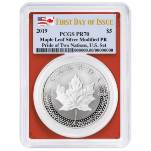 2019 $5 Silver Canadian Maple Leaf PCGS PR70 Blue Label