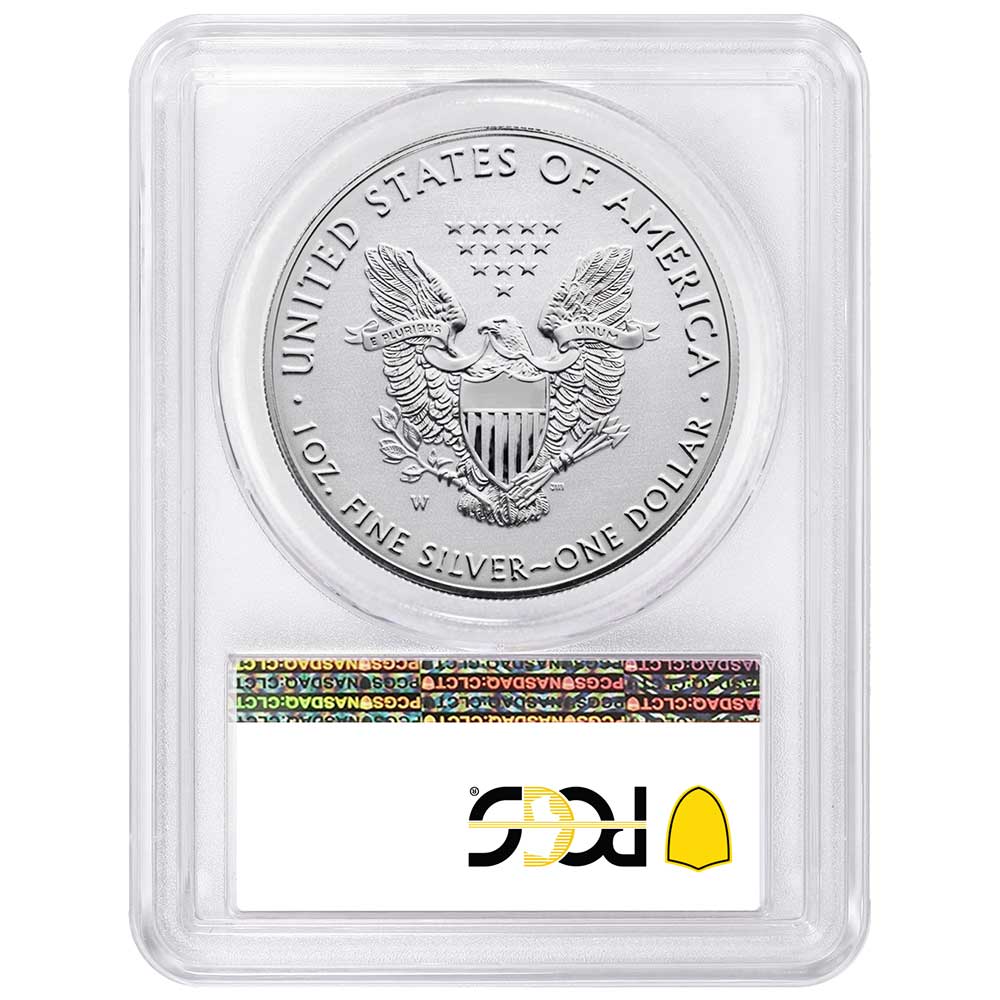 2019-W Reverse Proof $1 American Silver Eagle PCGS PR70 FDOI Dual