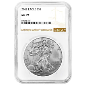 2012 $1 American Silver Eagle NGC MS69 Brown Label