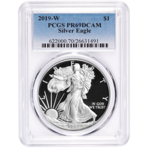 2019-W Proof $1 American Silver Eagle PCGS PR69DCAM Blue Label