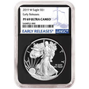 2019-W Proof $1 American Silver Eagle NGC PF69UC Blue ER Label Retro Core