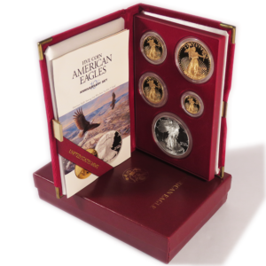 1995-W Proof American Gold & Silver Eagle 5pc. Set Box, OGP & COA