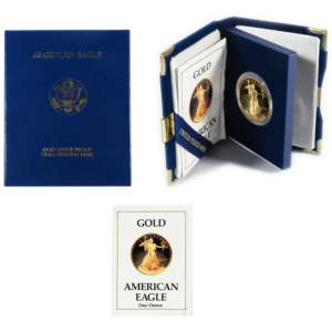 1990-W Proof $50 American Gold Eagle 1 oz Box, OGP & COA