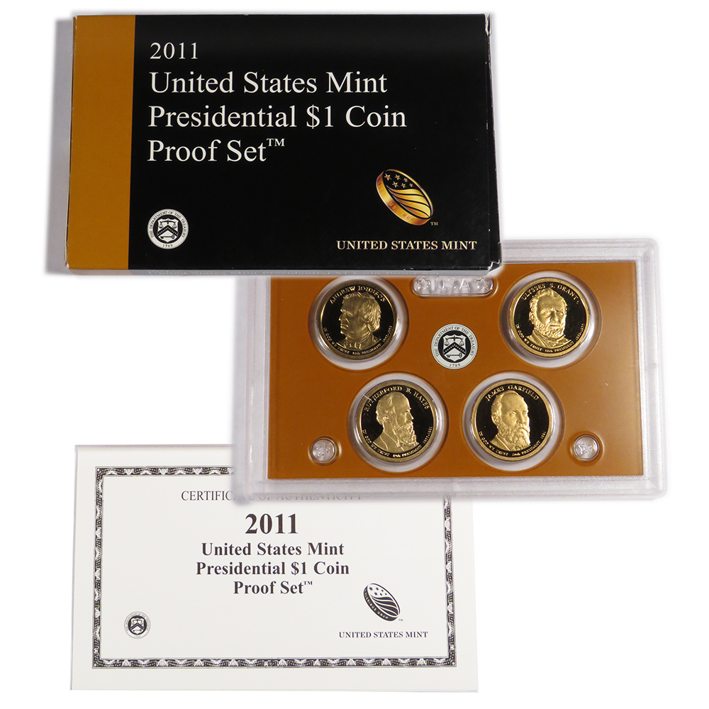 2011-S U.S. Presidential Proof Set Johnson Grant Hayes Garfield