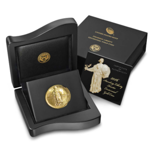 2016-W 25c Gold Standing Liberty Quarter Centennial .9999 1/4 oz Box, OGP & COA