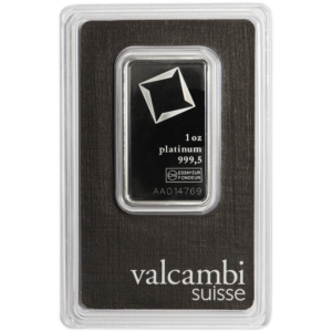 1 Troy oz Valcambi Suisse .9995 Fine Platinum Bar Sealed In Assay