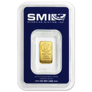 1 Gram Sunshine Mint .9999 Fine Gold Bar In Assay Mint Mark SI