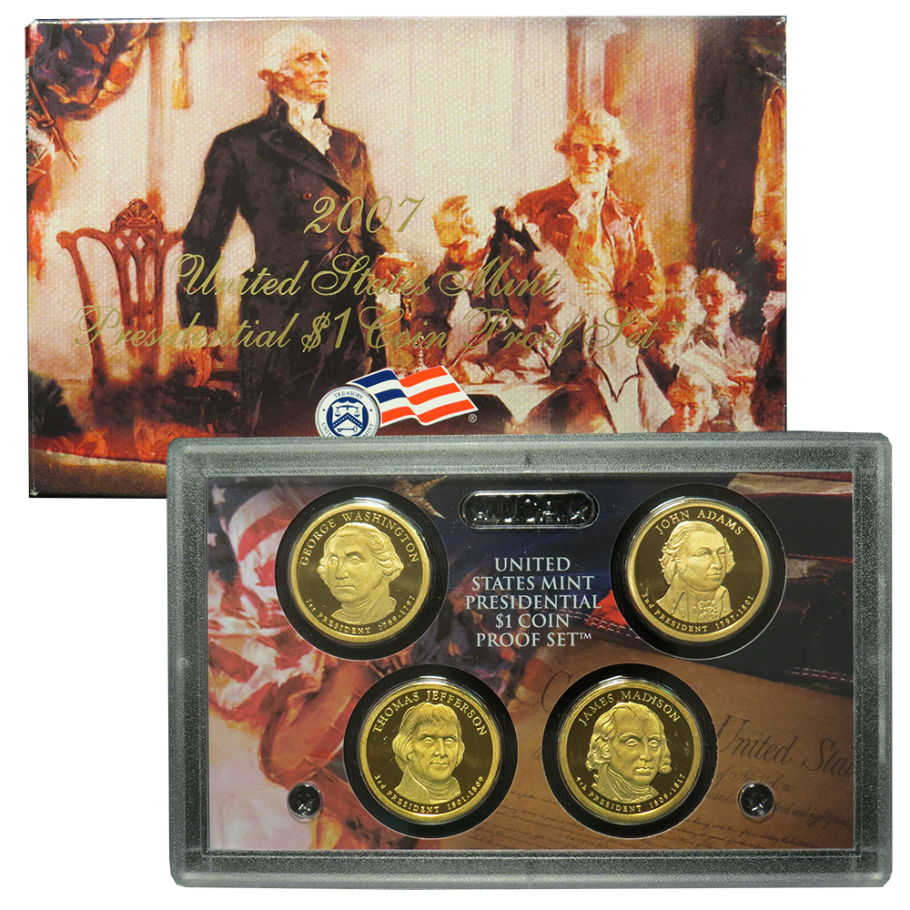 2007-S U.S. Presidential Proof Set Washington Adams Jefferson