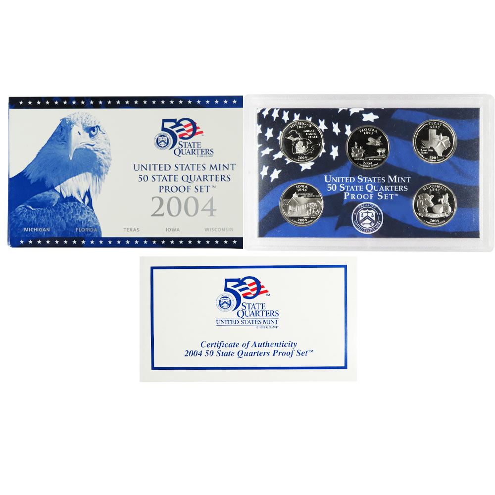 2004-S U.S. Clad State Quarters Proof Set - Pinehurst Coins