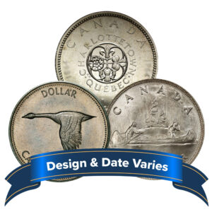(1) 80% Canadian Silver Dollar Average Circulated Random Year