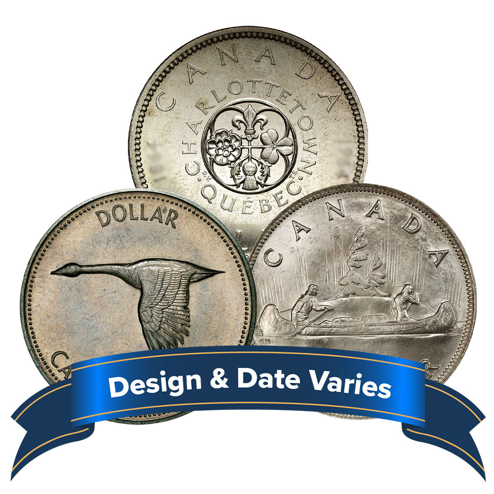 (1) 80% Canadian Silver Dollar Average Circulated Random Year