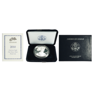 2010-W Proof $1 American Silver Eagle Box, OGP & COA