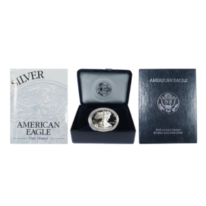 1999-P Proof $1 American Silver Eagle Box, OGP & COA