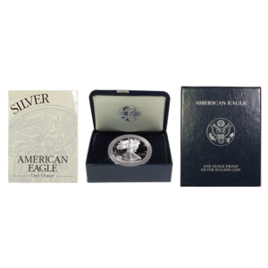 2001-W Proof $1 American Silver Eagle Box, OGP & COA