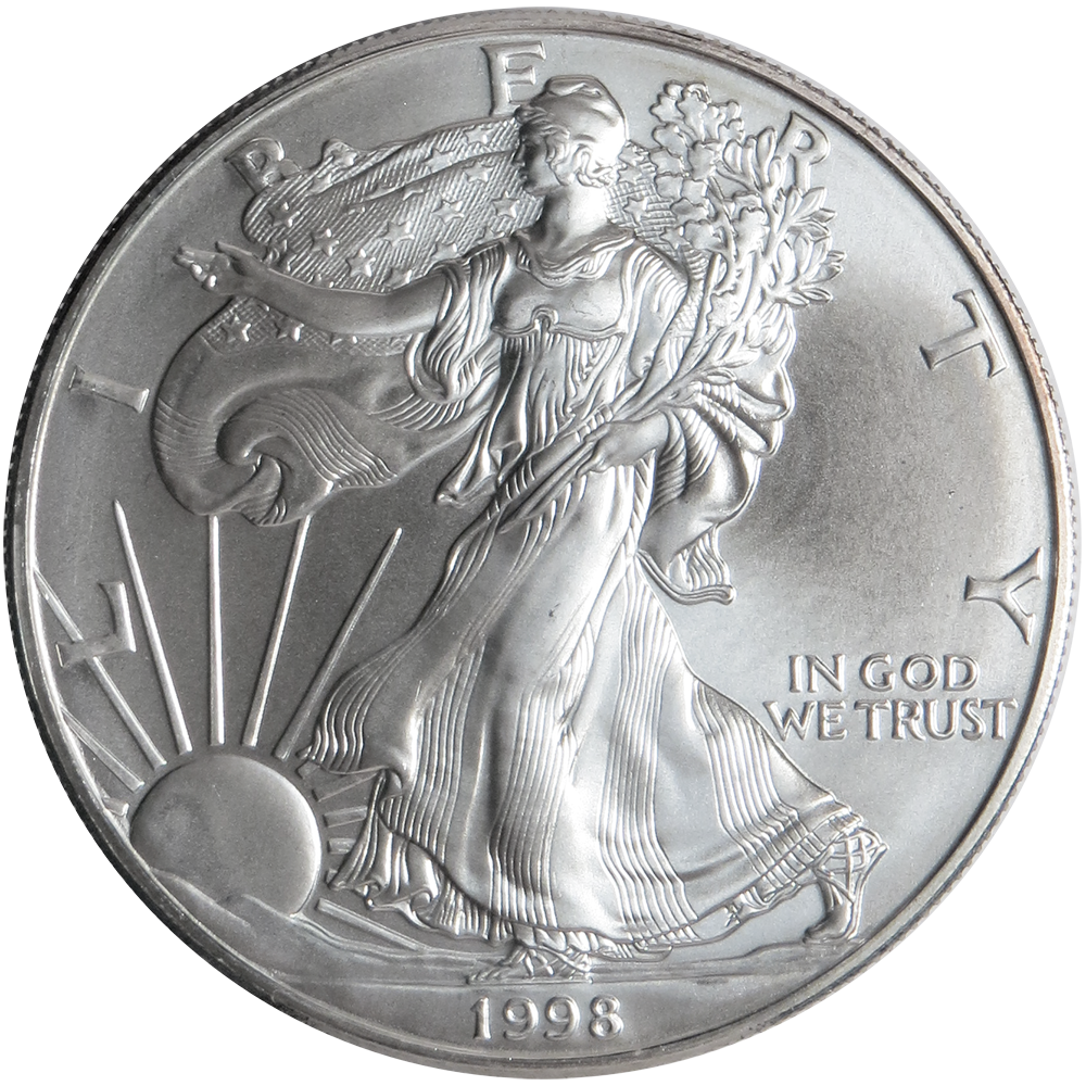 1998 American Silver Eagle - 1 Troy Oz of Silver - Pinehurst Coins