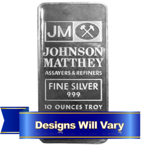 10 Troy oz Johnson Matthey JM Silver Bar .999 Fine Secondary Market