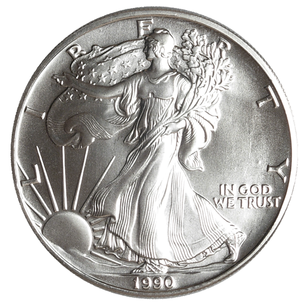 1990年 アメリカ イーグル銀貨 1オンス 1990 $1 American Silver Eagle 1 oz Brilliant Uncirculated