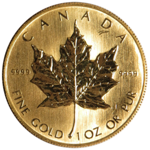 $50 Gold Canadian Maple Leaf 1 oz Random Year Scruffy