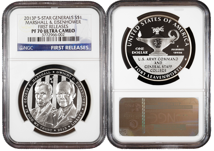 2013-P Proof 1 $ Silber Five Star General NGC PF70UC Erstausgaben - Bild 1 von 1