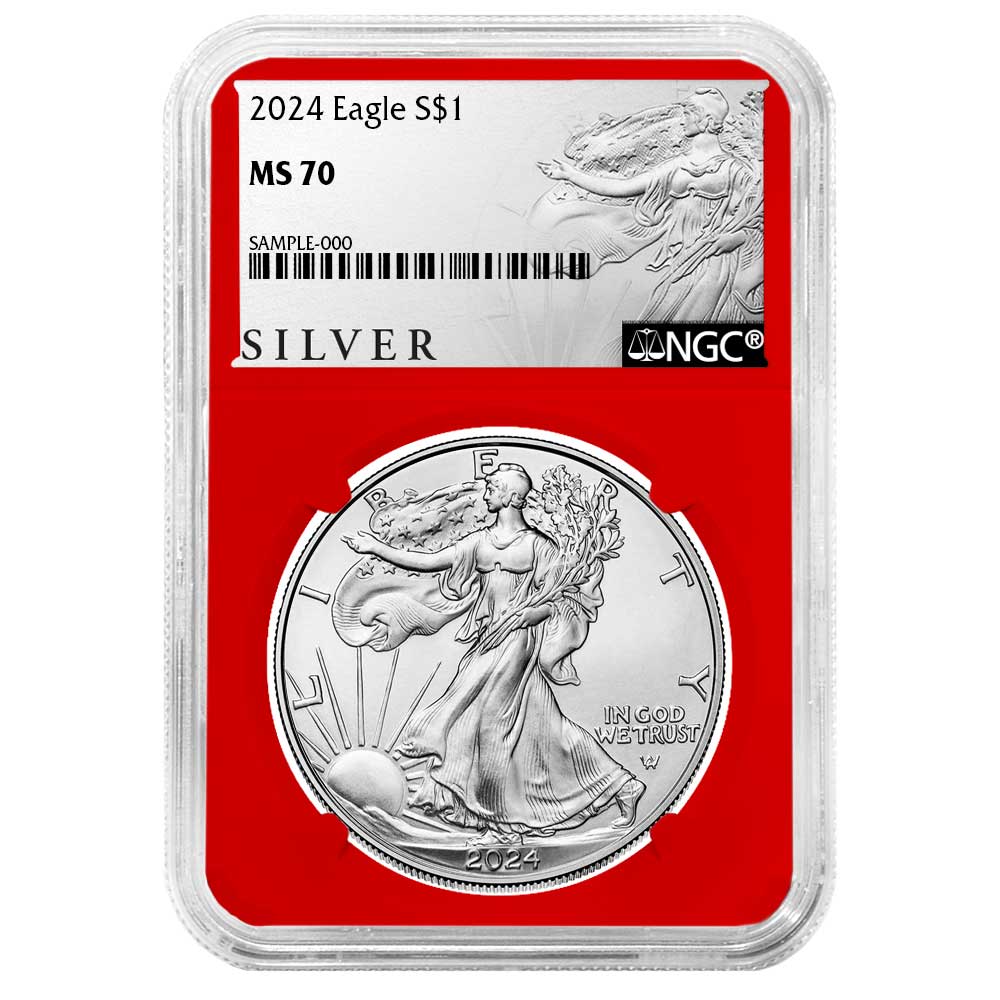 2024 $1 American Silver Eagle NGC MS70 ALS Label Red Core