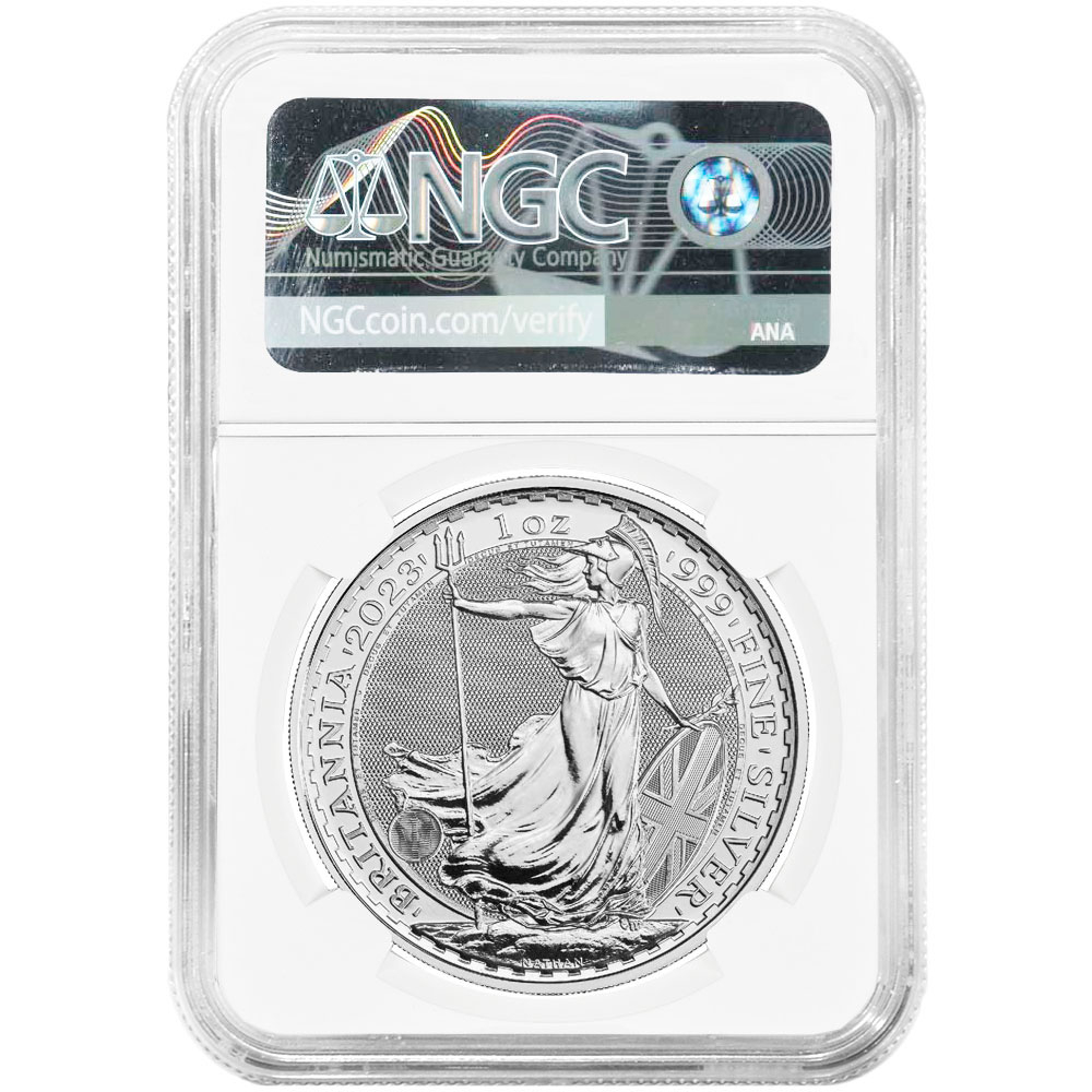 2023 UK King Charles Silver Britannia NGC MS69 First 500 Struck