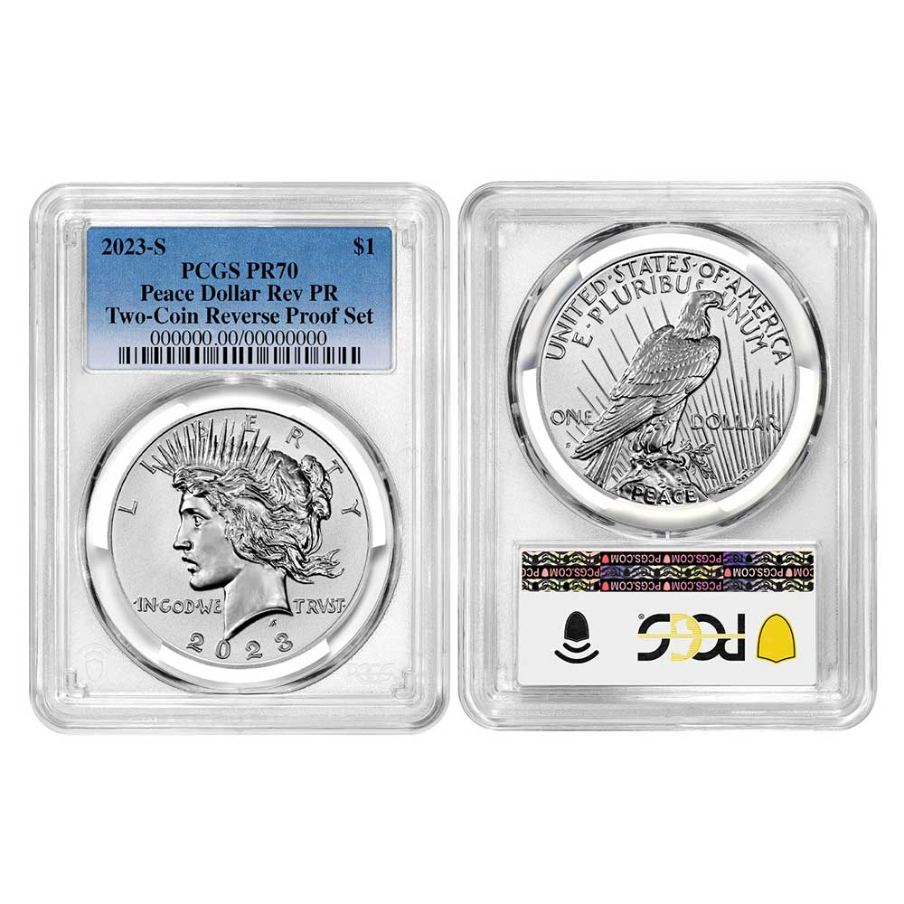 2023-S Reverse Proof $1 Morgan and Peace Dollar 2pc Set PCGS PR70