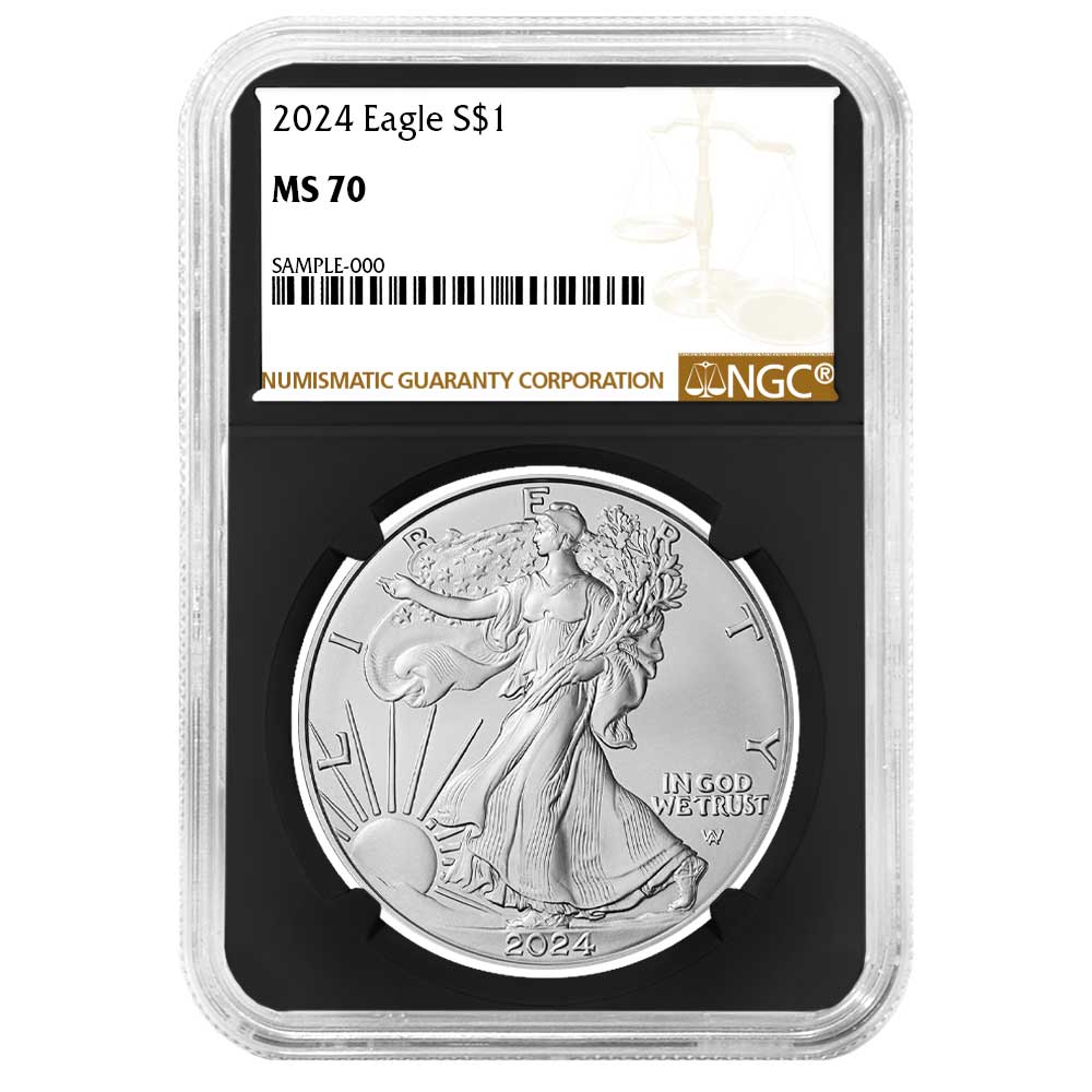 2024 $1 American Silver Eagle NGC MS70 Brown Label Retro Core