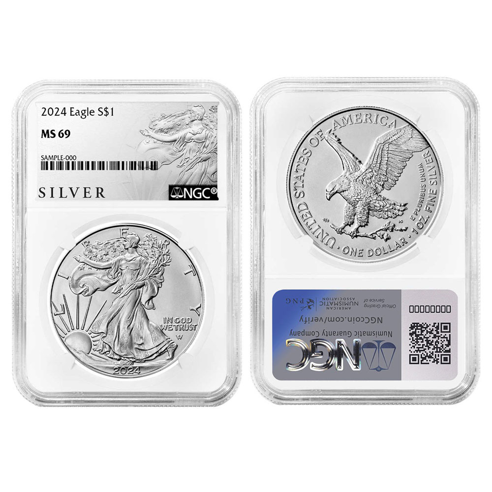 2024 $1 American Silver Eagle NGC MS69 ALS Label - Pinehurst Coins