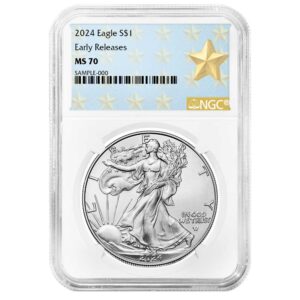 2024 $1 American Silver Eagle NGC MS70 ER West Point Star Label