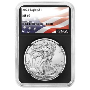 2024 $1 American Silver Eagle NGC MS69 Flag Label Retro Core