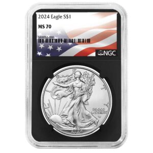2024 $1 American Silver Eagle NGC MS70 Flag Label Retro Core
