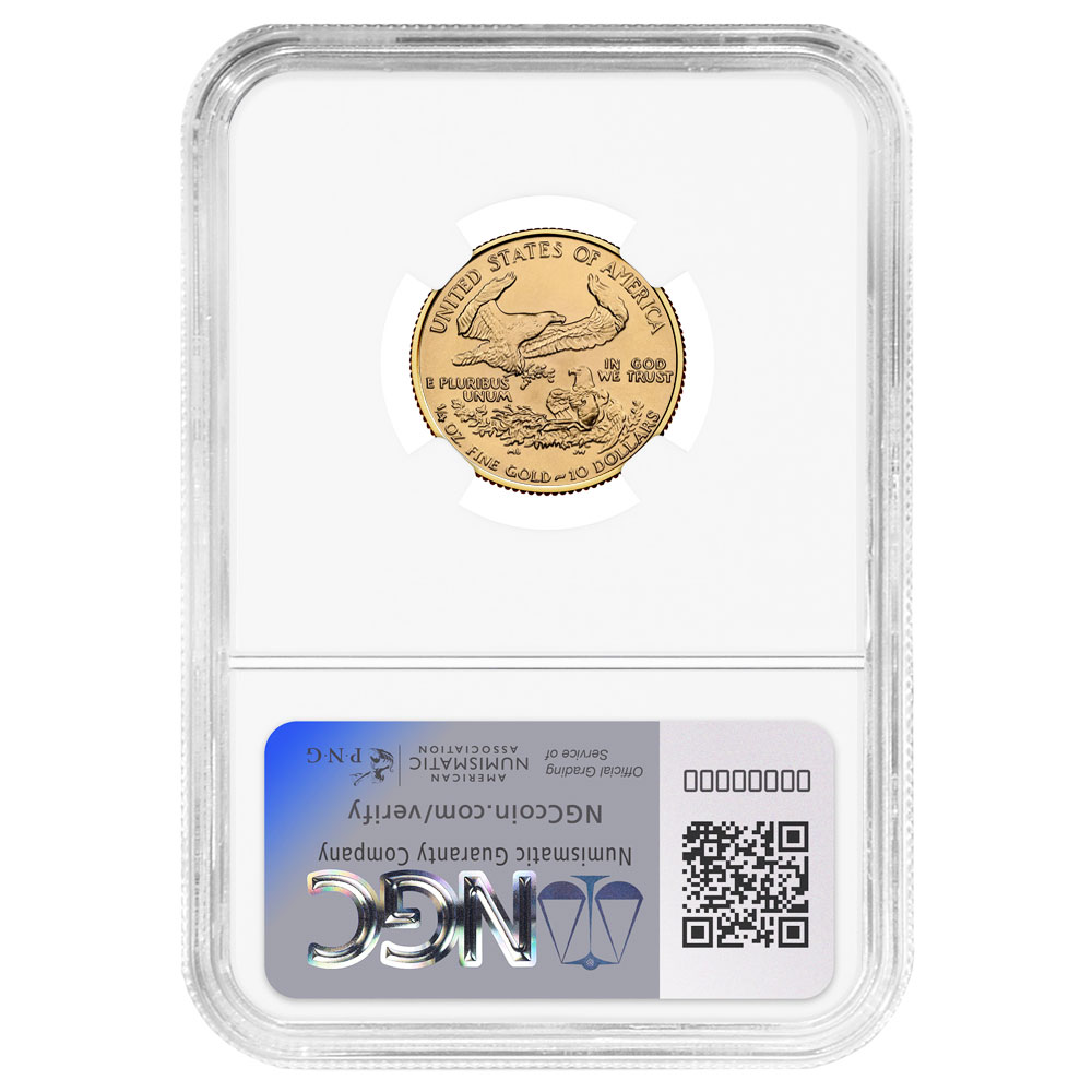 1986 $10 American Gold Eagle 1/4 oz NGC MS70 Brown Label