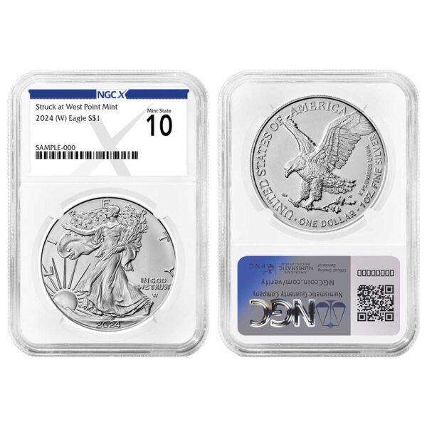 2024 (W) $1 American Silver Eagle NGCX MS10 X Label - Pinehurst Coins